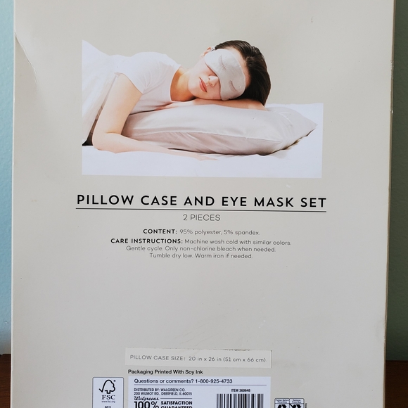 Gray Sleep Mask and Pillowcase Set - Picture 2 of 2